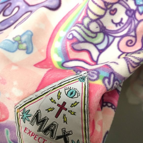 unicorn pattern terry cloth cropped sweater - Picture 5 of 5